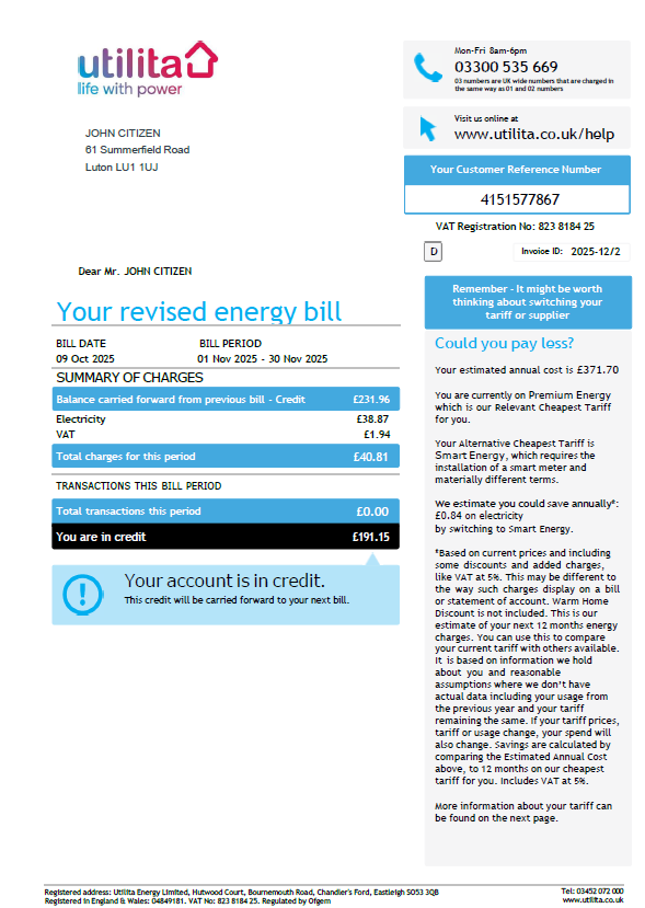  Minol USA business utility bill 